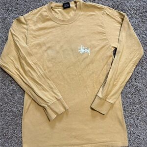 Stussy Men's Tan Long Sleeve Shirt